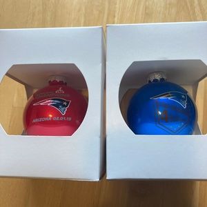 NFL Patriots Champion Ornament Set of 2, NWT